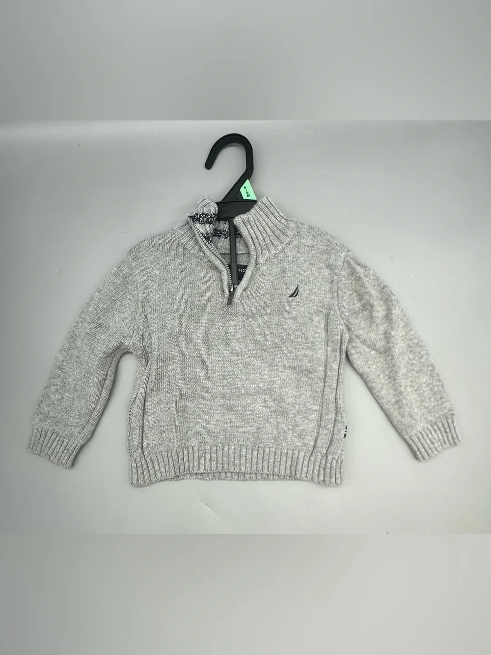 Nautica baby boy's grey heather quarter-zip knit sweater, shirt